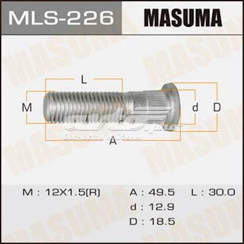 Болт ступицы MASUMA MLS226