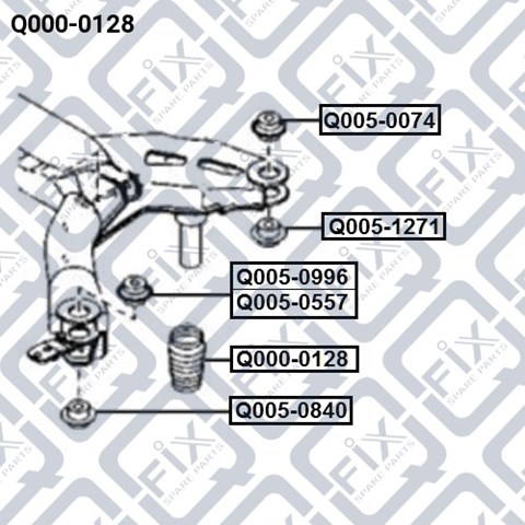 Отбойник пружины задней Q0000128 Q-fix