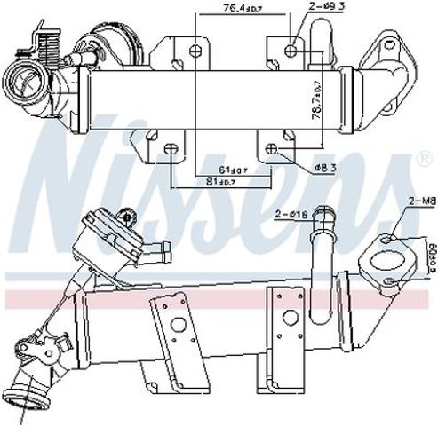 Радиатор системы EGR рециркуляции выхлопных газов NISSENS 989287