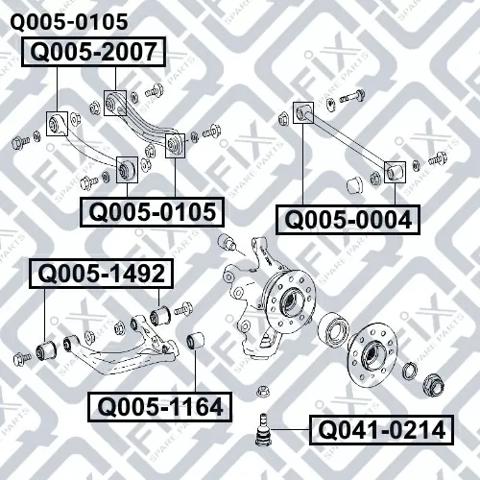 Купить Q0050105 Q-fix Сайлентблок верхнего рычага
