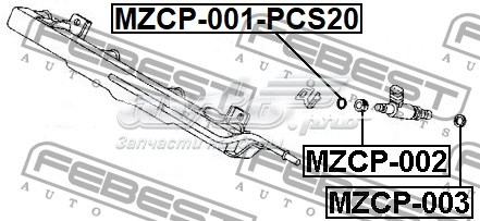 Кольцо (шайба) форсунки инжектора посадочное Febest MZCP001PCS20