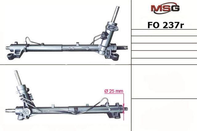 Реечный рулевой механизм MSG Rebuilding FO237R цена, от 252.75 USD