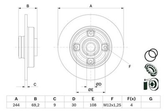 Диск тормозной задний BOSCH 0986479F74