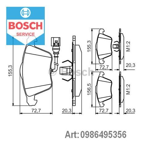 0986495356 Bosch колодки тормозные передние дисковые