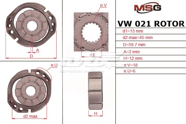Купить VW021ROTOR MSG Насос рулевого управления
