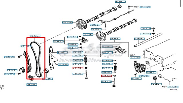 1140A042 Mitsubishi cadeia direita do mecanismo de distribuição de gás