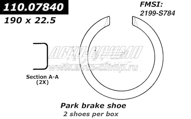 11007840 Centric Parts sapatas do freio de estacionamento