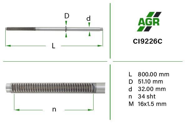 Вал (шток) рулевой рейки CI9226C AGR