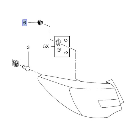 24424603 GM Tuerca de la luz trasera original y equivalente