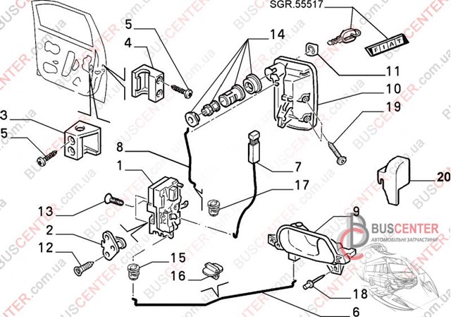 Manecilla de puerta, equipamiento habitáculo, delantera derecha 1470970698 FIAT