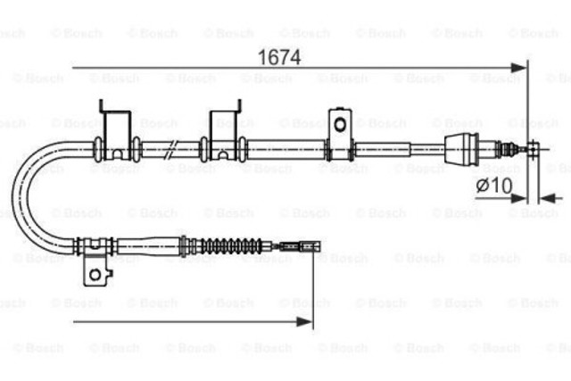 Купить 1987482714 Bosch Задний правый трос ручника