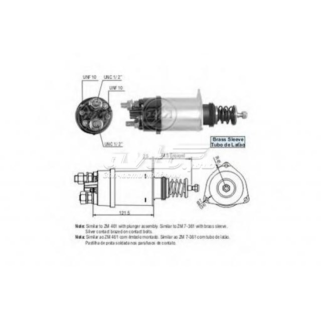 ZM361 ZM relê retrator do motor de arranco