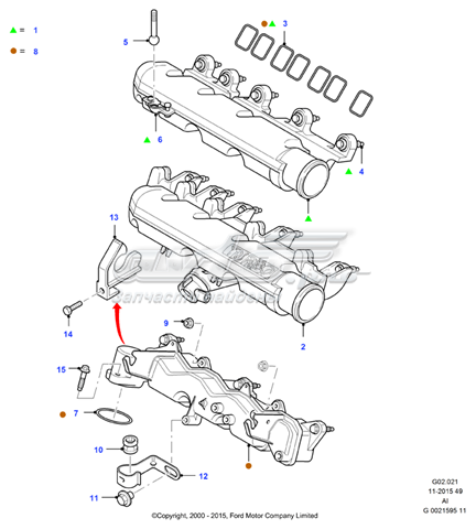 Впускной коллектор 1217474 Ford