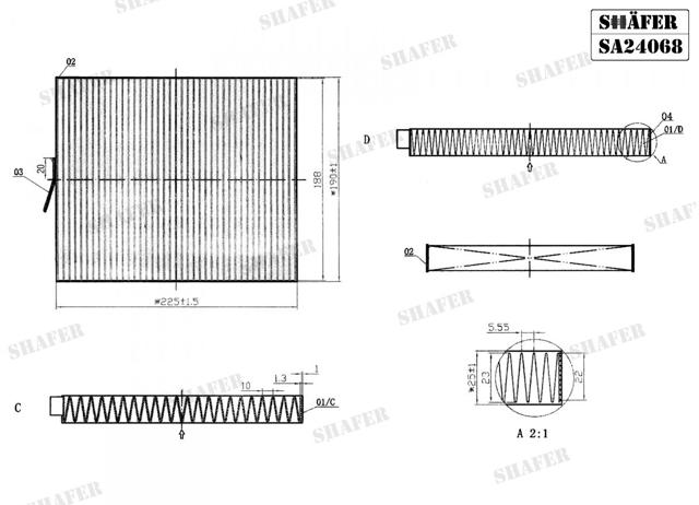 Фильтр воздушный отопителя Shafer SA24068 цена, от 3.42 USD