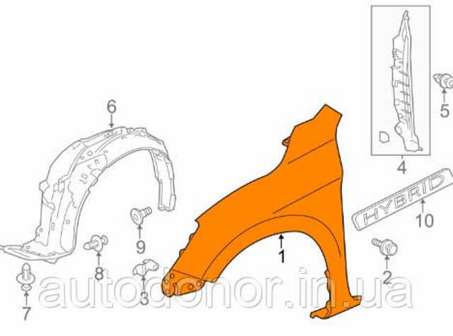 Правое крыло Honda 60211TRVA90ZZ