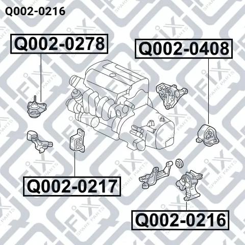 Q0020216 Q-fix Подушка (опора) двигателя, левая