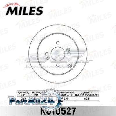 K010527 Miles диск тормозной задний