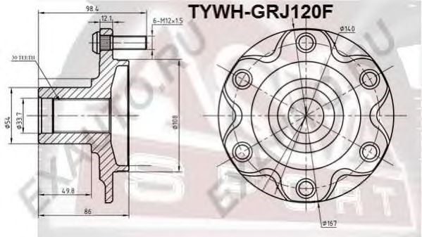 Купить TYWHGRJ120F Asva Ступица переднего колеса