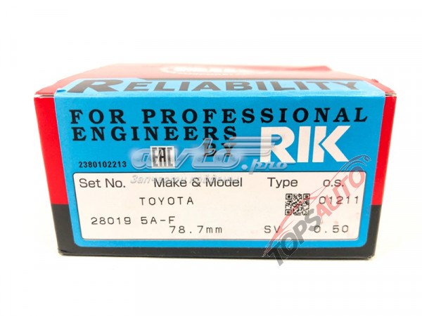 28019050 Riken kit de anéis de pistão de motor, 2ª reparação ( + 0,50)