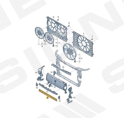 Нижний дефлектор радиатора PAD99180AO Signeda