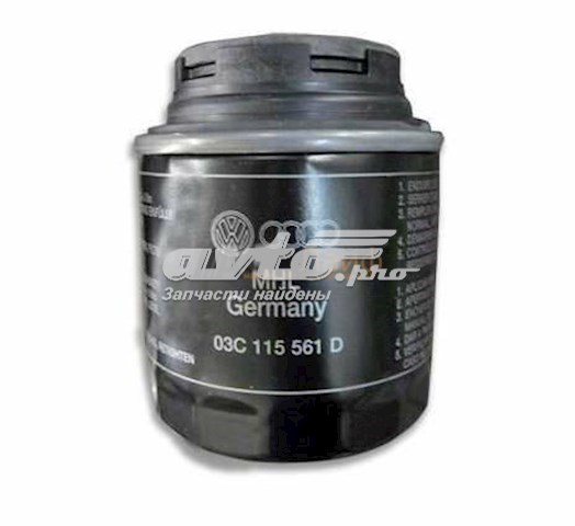 Filtro de óleo VAG 03C115561J