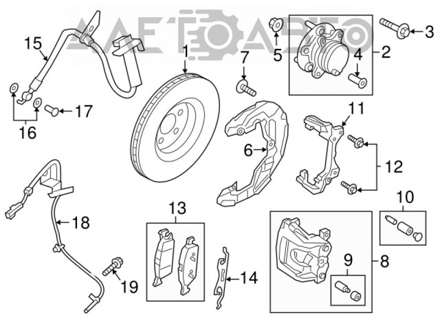 Передняя ступица K2GZ1104A Ford