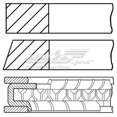 Кольца поршневые компрессора на 1 цилиндр, 2-й ремонт (+0,50) 0844780700 Goetze