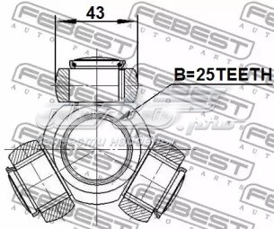 ШРУС внутренний, тришиб/трипод/трипоид FEBEST 0216V10M