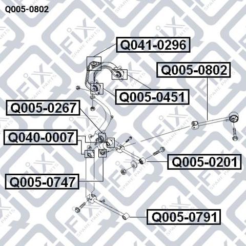 Купить Q0050802 Q-fix Сайлентблок заднего продольного рычага задний