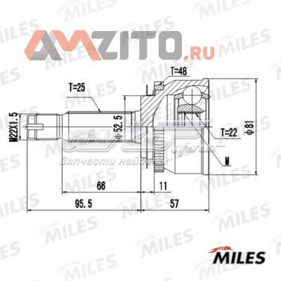 GA20705 Miles junta homocinética externa dianteira