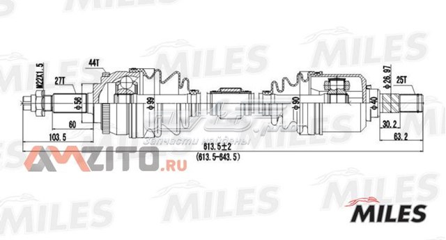 Левая полуось GC01079 Miles