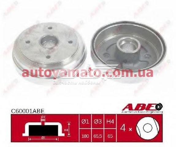 Барабан тормозной задний ABE C60001 цена, от 20.10 USD