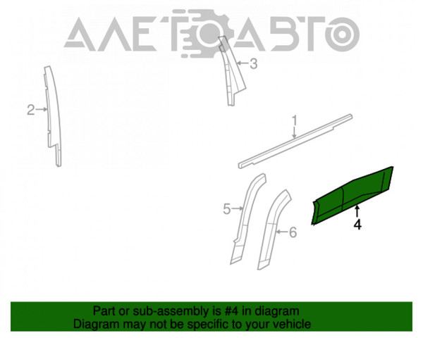 Молдинг двери задней правой FPS FP3805324 цена, от 19.67 USD