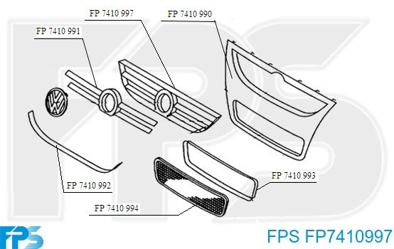 Ободок (окантовка) фары противотуманной левой FP7410997 FPS