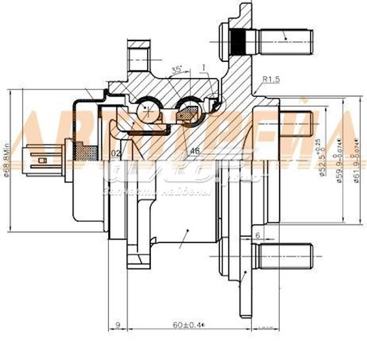 Ступица задняя 3DACF026F17CS Koyo