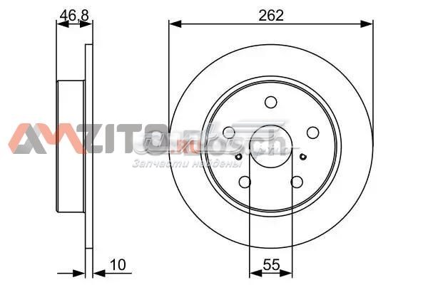 Купить 0986479V55 Bosch Диск тормозной задний