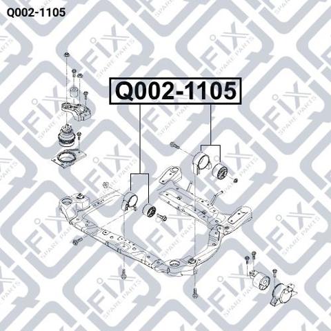 Задняя опора двигателя Q-fix Q0021105 цена, от 28.25 USD