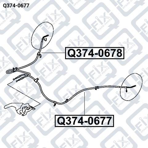 Трос ручного тормоза задний Q-fix Q3740677 цена, от 22.26 USD