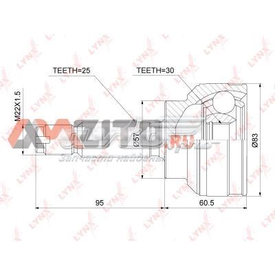 CO3862 Lynxauto junta homocinética externa dianteira