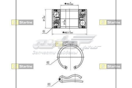 SLO03423 Starline Подшипник ступицы передней