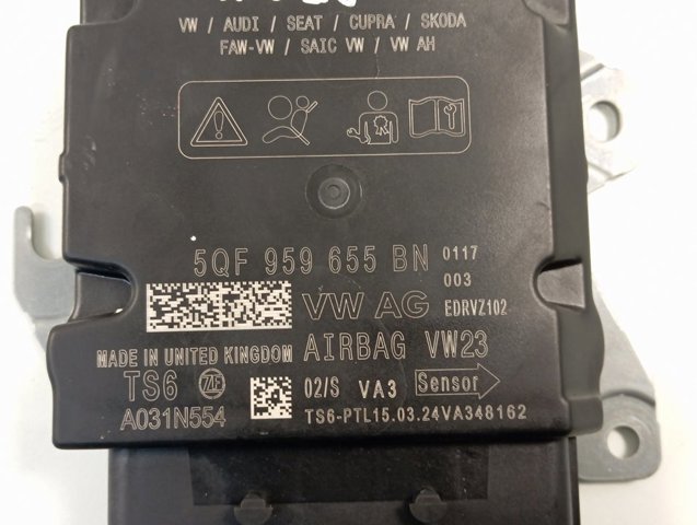 Модуль-процессор управления подушкой безопасности (ЭБУ AIRBAG) VAG 5QF959655BN