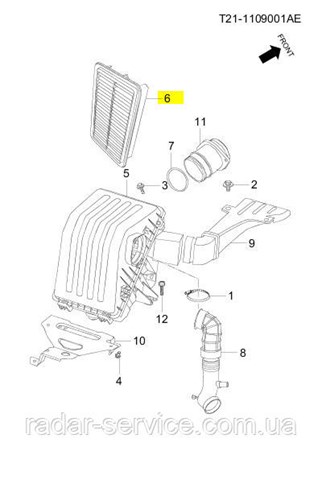 Элемент воздушного фильтра Chery T211109111 цена, от 5.13 USD