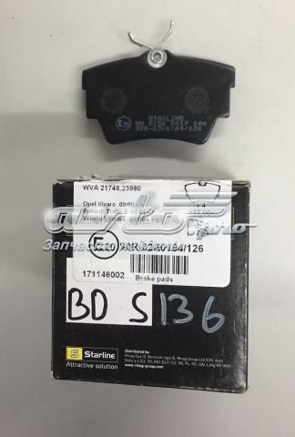 Колодки тормозные задние дисковые STARLINE BDS136