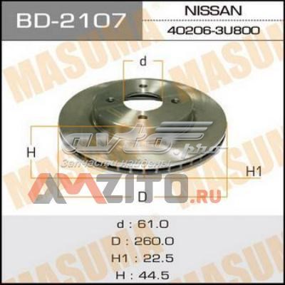Тормоз дисковый передний Masuma BD2107 цена, от 26.95 USD