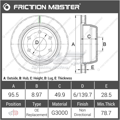 R0431 Friction Master disco do freio dianteiro