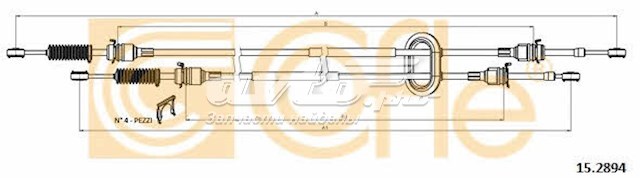 Трос переключения передач сдвоенный 4501301 Opel