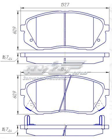 Колодки тормозные передние дисковые DAFMI D299E