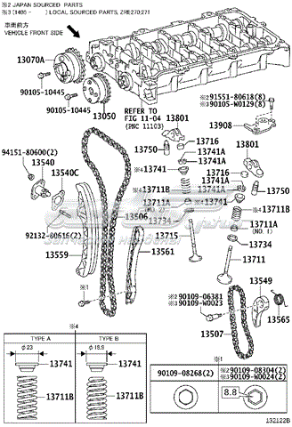 Планка успокоителя ланцюга ГРМ 1356137010 TOYOTA