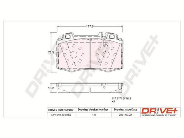 Передние тормозные колодки DP1010100855 Drive