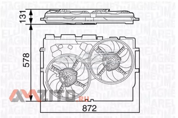 69422583010 Magneti Marelli difusor do radiador de esfriamento, montado com motor e roda de aletas